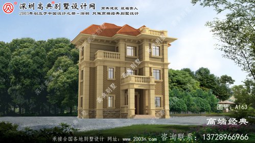 灌南县高档精美二层别墅外观效果图