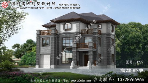 靖江市农村三层别墅效果图	