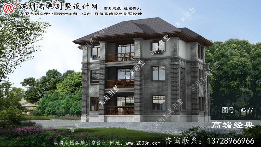 靖江市农村三层别墅效果图