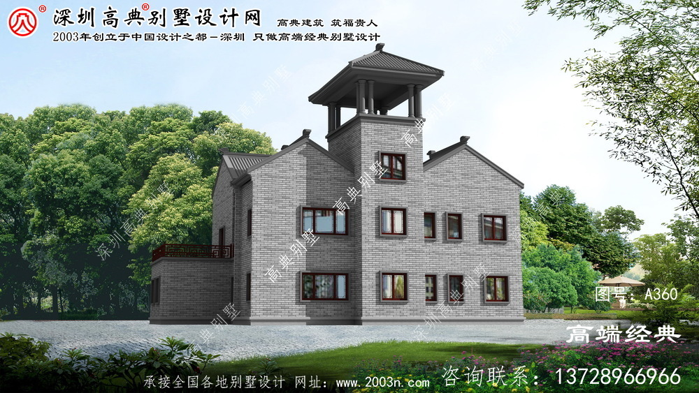 江阴市自建三层别墅效果图