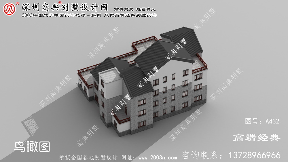 江北区漂亮实用的三层农村小别墅效果图