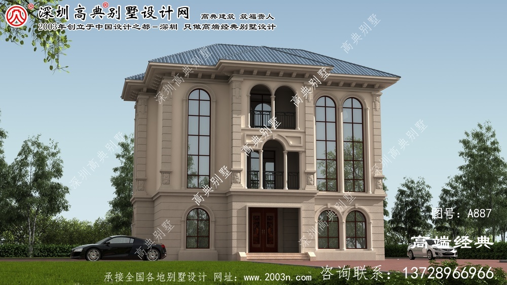 此套别墅户型详细介绍链接：外观耐看的欧式小别墅效果图