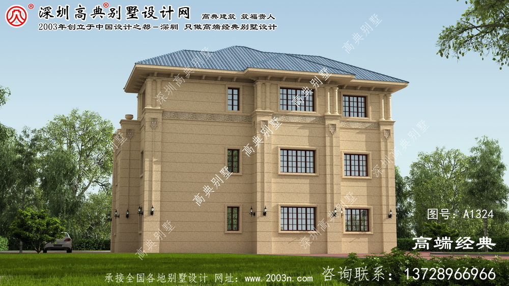 昌黎县三层别墅效果图图纸