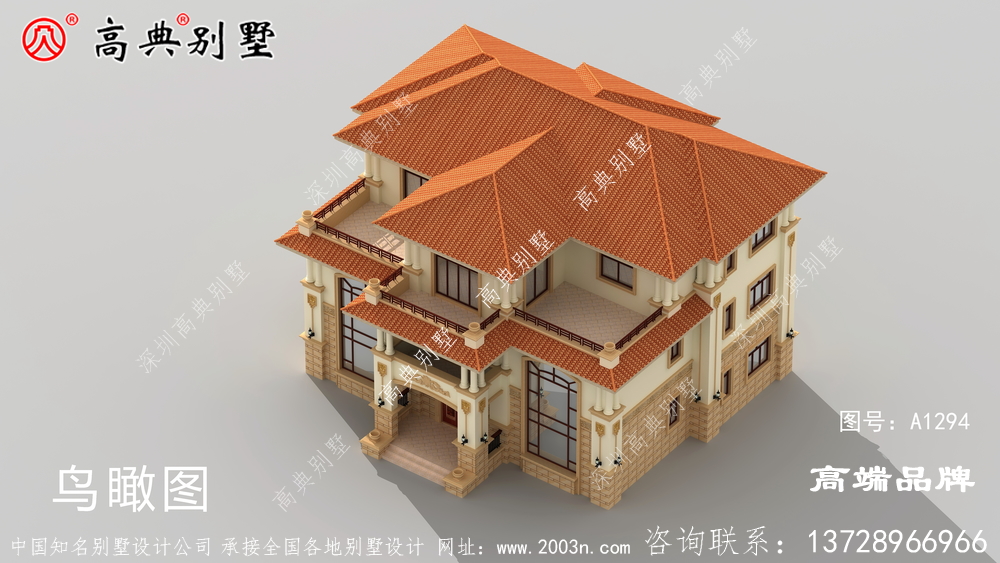 自建别墅设计效果图独特的建筑风格	