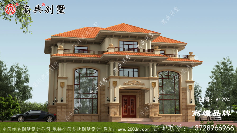自建别墅设计效果图独特的建筑风格	