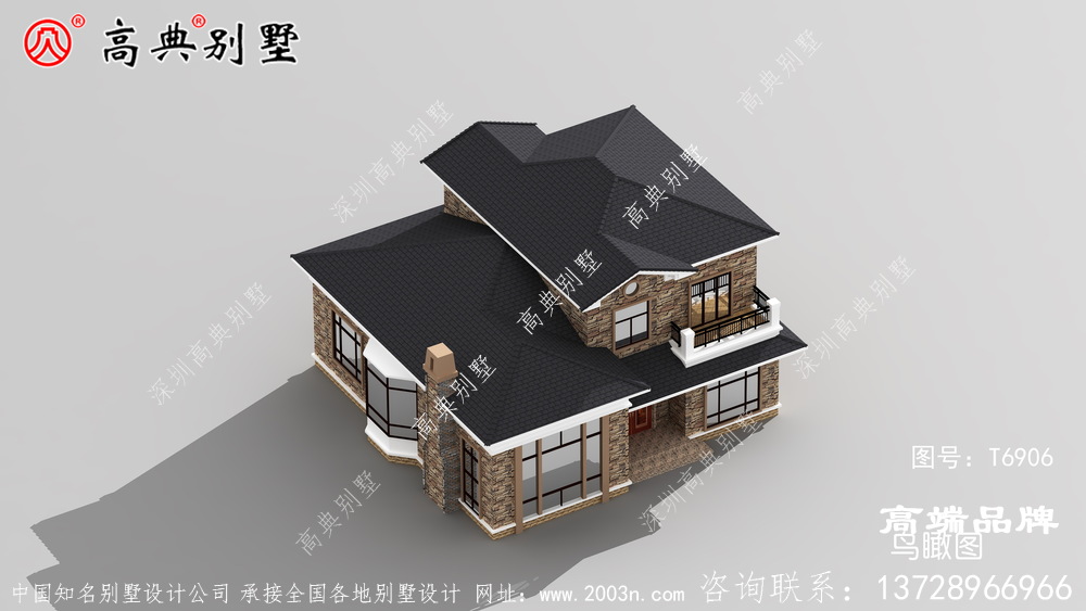 别墅外观效果图突出整体的精致优雅之感