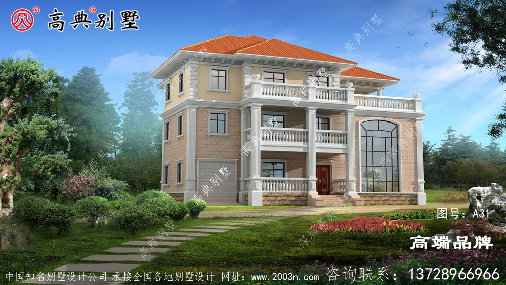 乡村3层楼房设计图精致典雅,好房子建一栋传百年