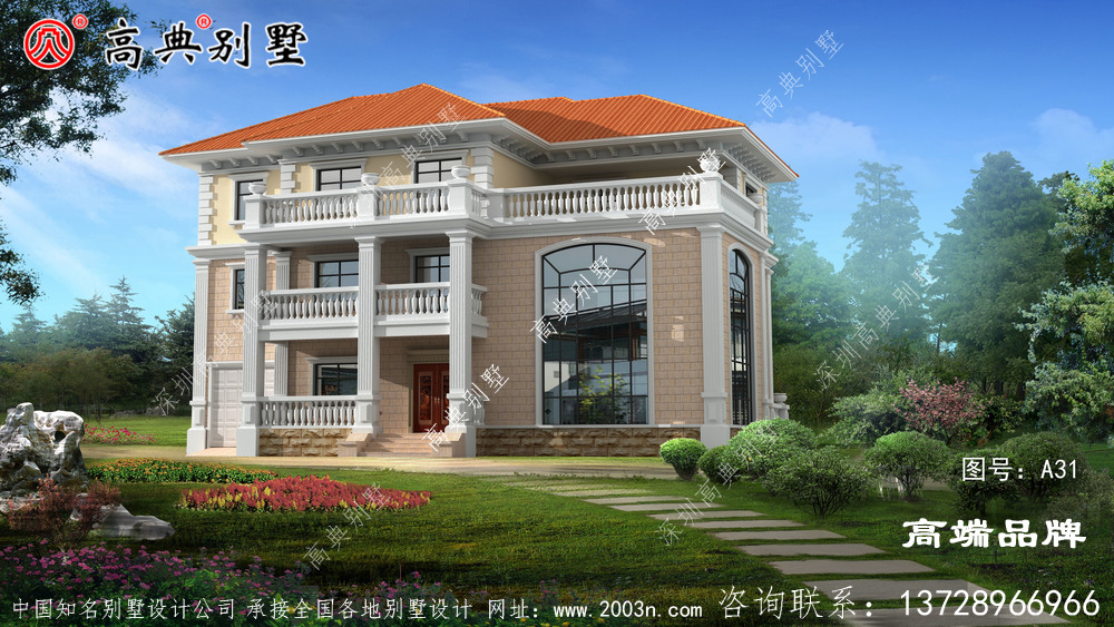 乡村3层楼房设计图精致典雅,好房子建一栋传百年