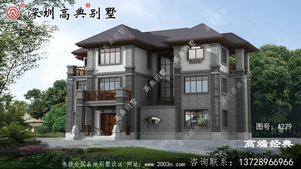中式庭院别墅外观效果图大全，建一栋这样的房子才叫有品位