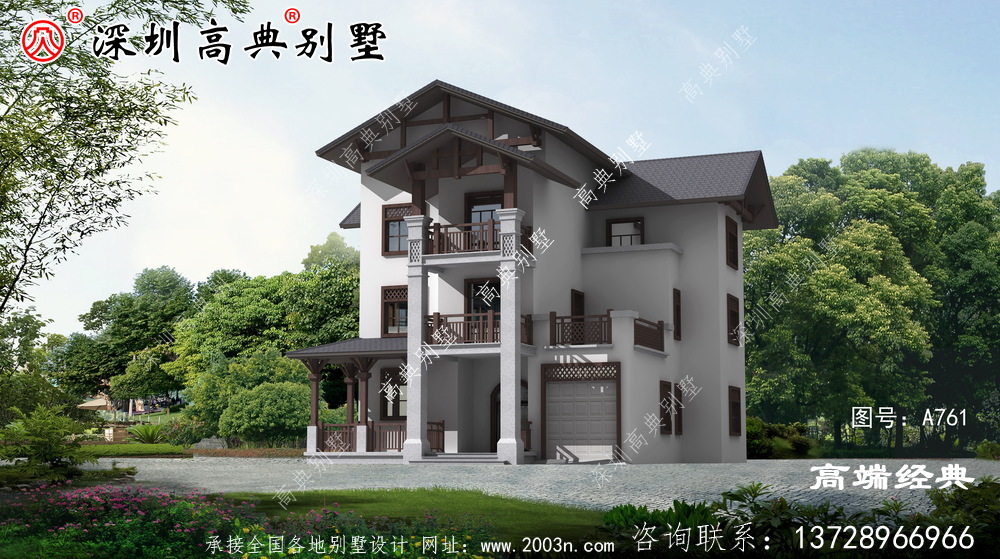 二楼半带露台的自建房图片,好看实用就选了。