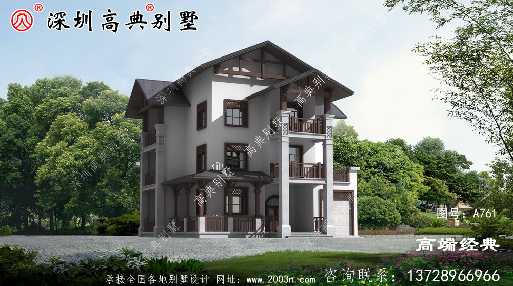 二楼半带露台的自建房图片,好看实用就选了。