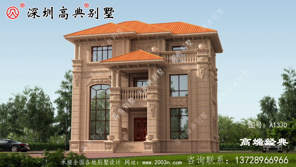 乡村带阳台的三层楼图,采光靠它,关键是温暖。