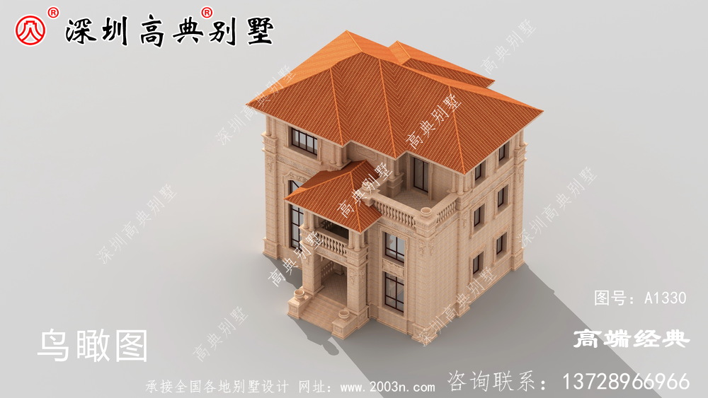 乡村带阳台的三层楼图,采光靠它,关键是温暖。