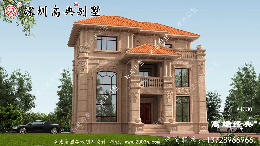 乡村带阳台的三层楼图,采光靠它,关键是温暖。