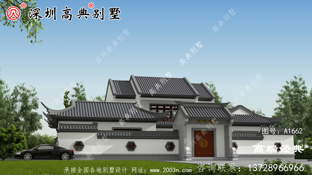 新中式二层自建房,典雅与时尚并存,真想现在就回家建