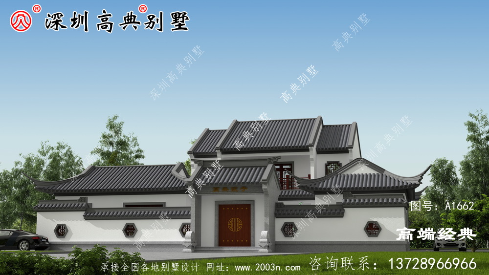 新中式二层自建房,典雅与时尚并存,真想现在就回家建
