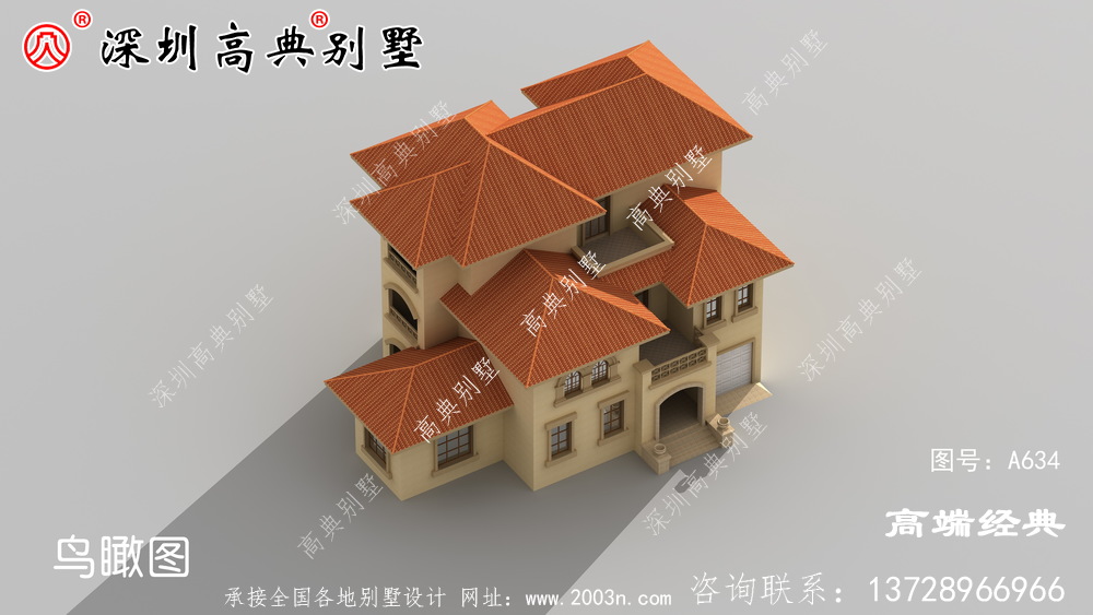 窗户多为弧形 ,丰富别墅外立面