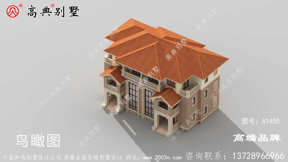 双拼三层户型,虎窗设计使整个建筑非常典雅