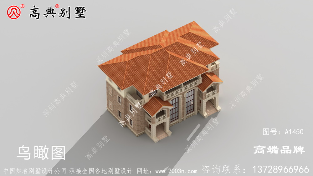 双拼三层户型,虎窗设计使整个建筑非常典雅