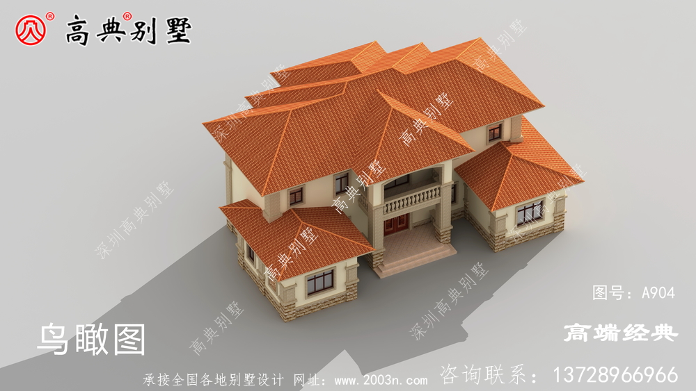 两层的欧式小别墅,主体造价经济,这样的户型更受欢迎。