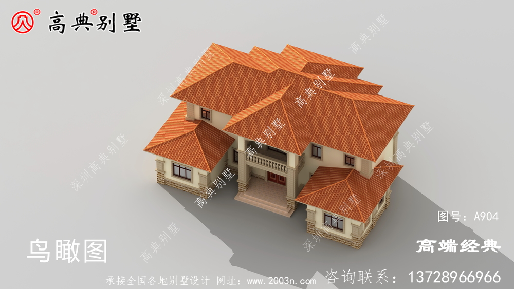 两层的欧式小别墅,主体造价经济,这样的户型更受欢迎。